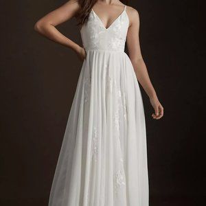BHLDN Bonaire V-Neck Embroidered Wedding Gown